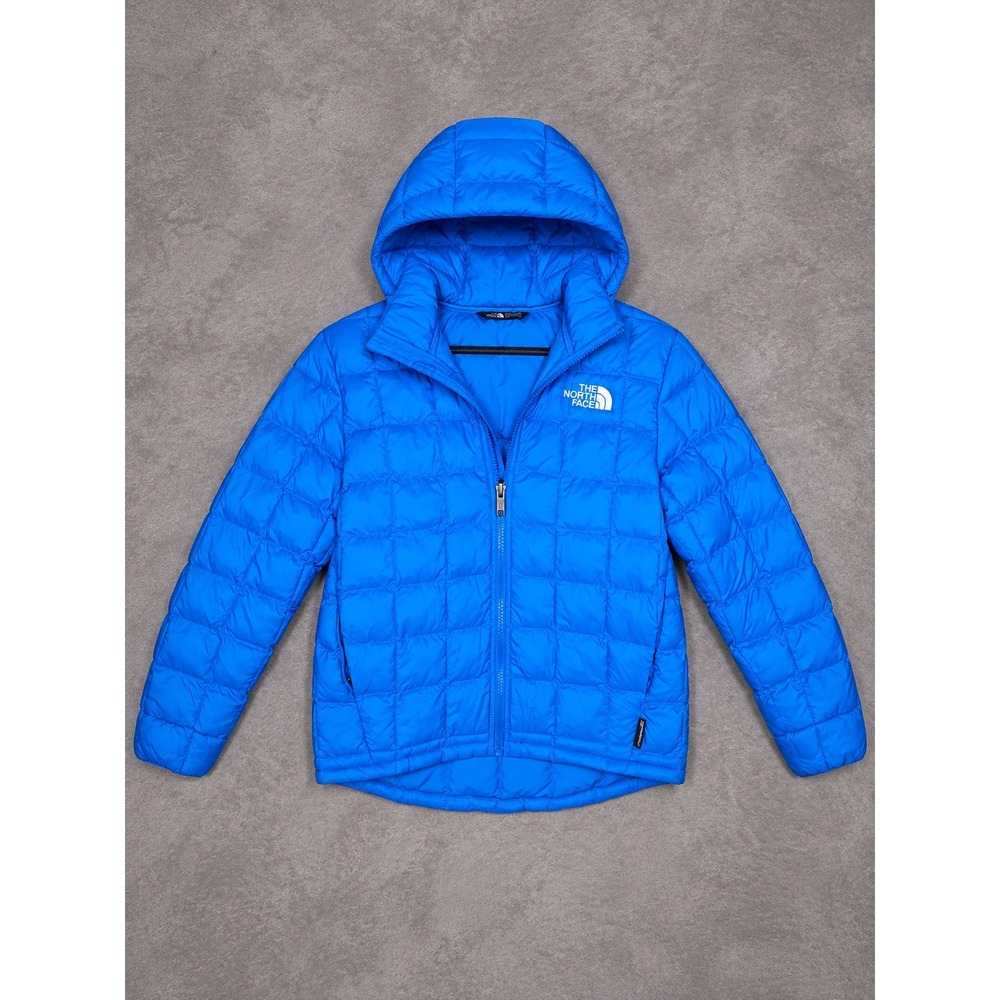 The North Face ThermoBall Puffer Jacket Boys Large 12 Blue Hooded Insulated